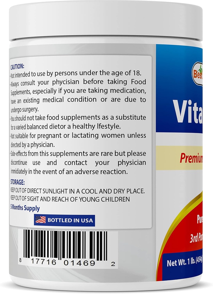 Best Naturals 100% Pure Vitamin C Powder 1 lb (454 Grams) Powder (Also Called Ascorbic Acid) 4