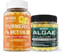 NEVISS Sugar Free Turmeric Curcumin Gummies + Marine Algae Calcium Supplement 600mg, High Absorption, Vegan 2