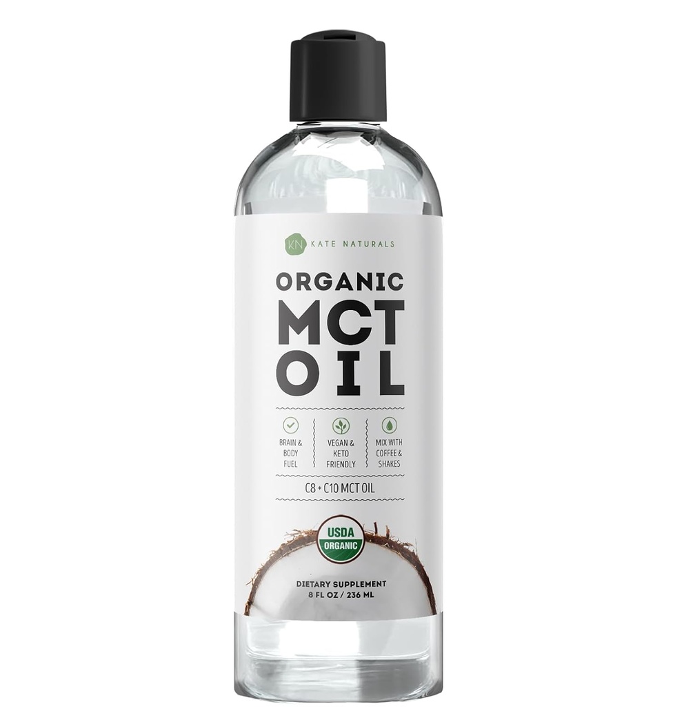 Kate Naturals MCT Oil for Coffee. Pure Coconut MCT C8 and C10 Oil (8oz, Organic, Unflavored) 2