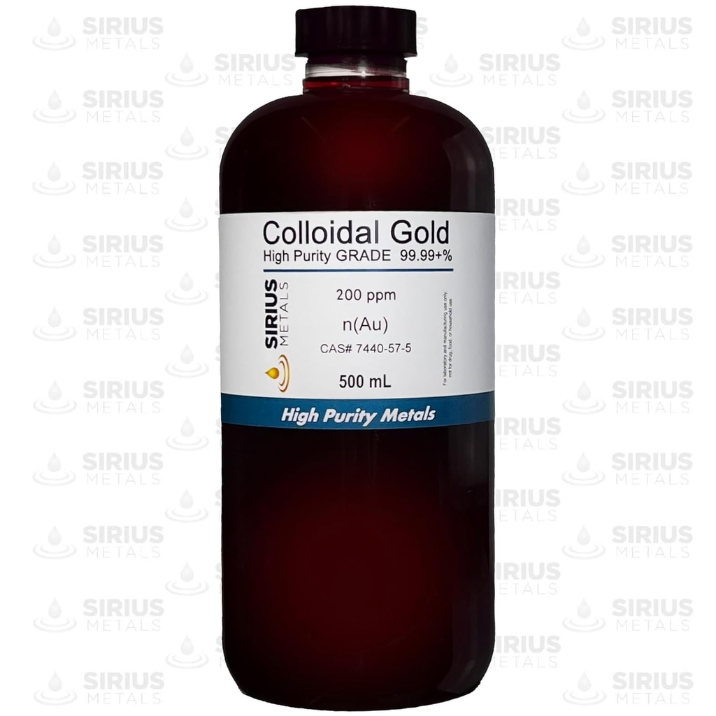 True Colloidal Gold – 200 ppm - 99.99+% Purity - 500 mL (16.9 Fl Oz) in Clear BPA-Free Plastic Bottle - Made in USA 3