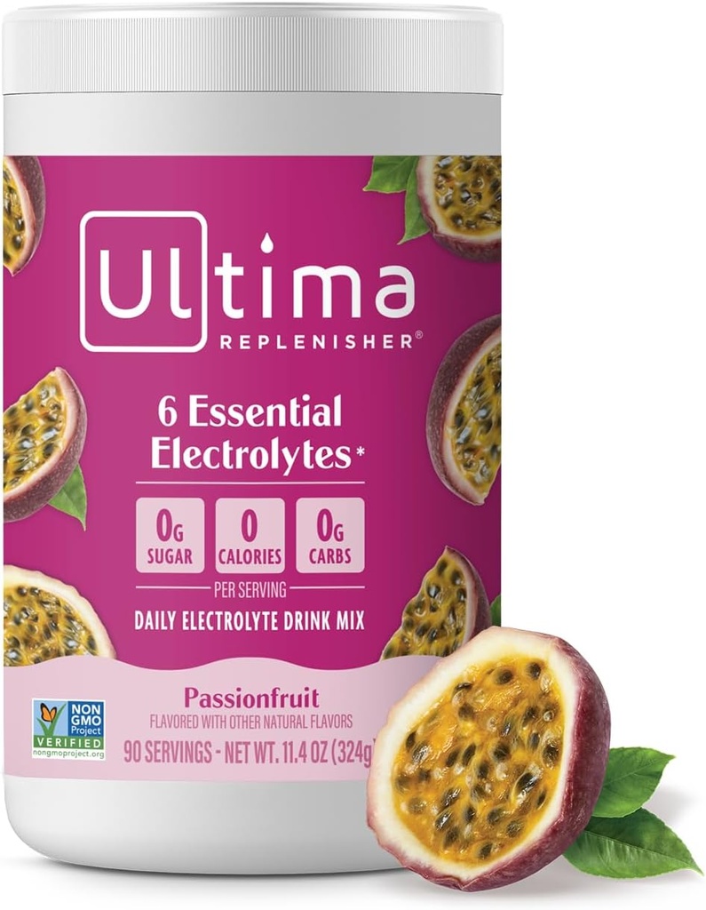 Ultima Replenisher Daily Electrolyte Powder Drink Mix – Sugar Free – Passionfruit, 90 Servings – Hydration Powder with 6 Key Electrolytes and Trace Minerals – Keto Friendly, Non-GMO 2
