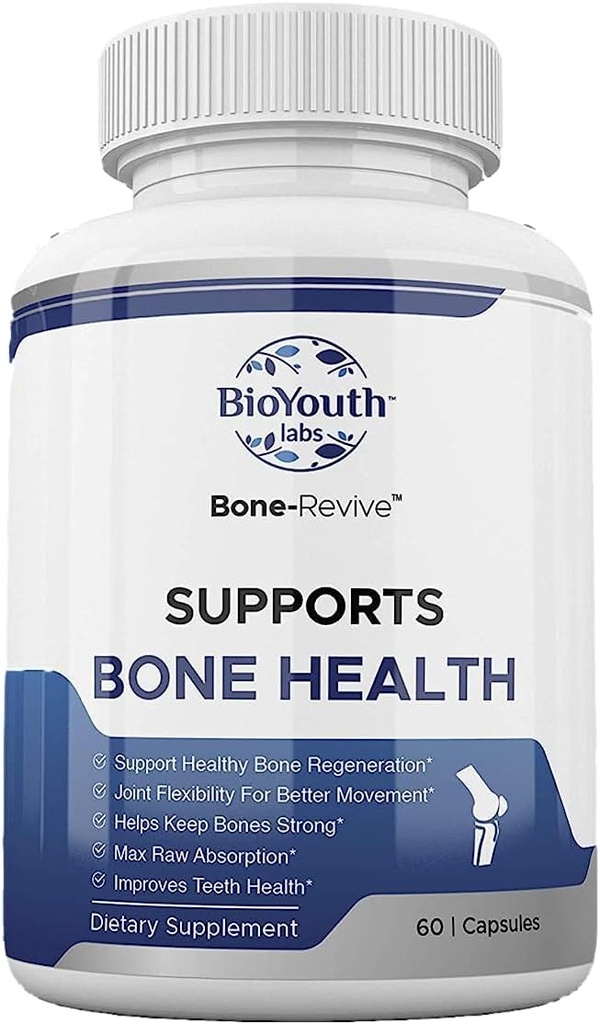 Labs Natural Bone Strength Supplements for Adults, 60 Capsules - Nutritious Blend of Coleus Forskohlii, Creatine, Magnesium, Vitamin K2 & C for Better Bone Health & Growth. 2