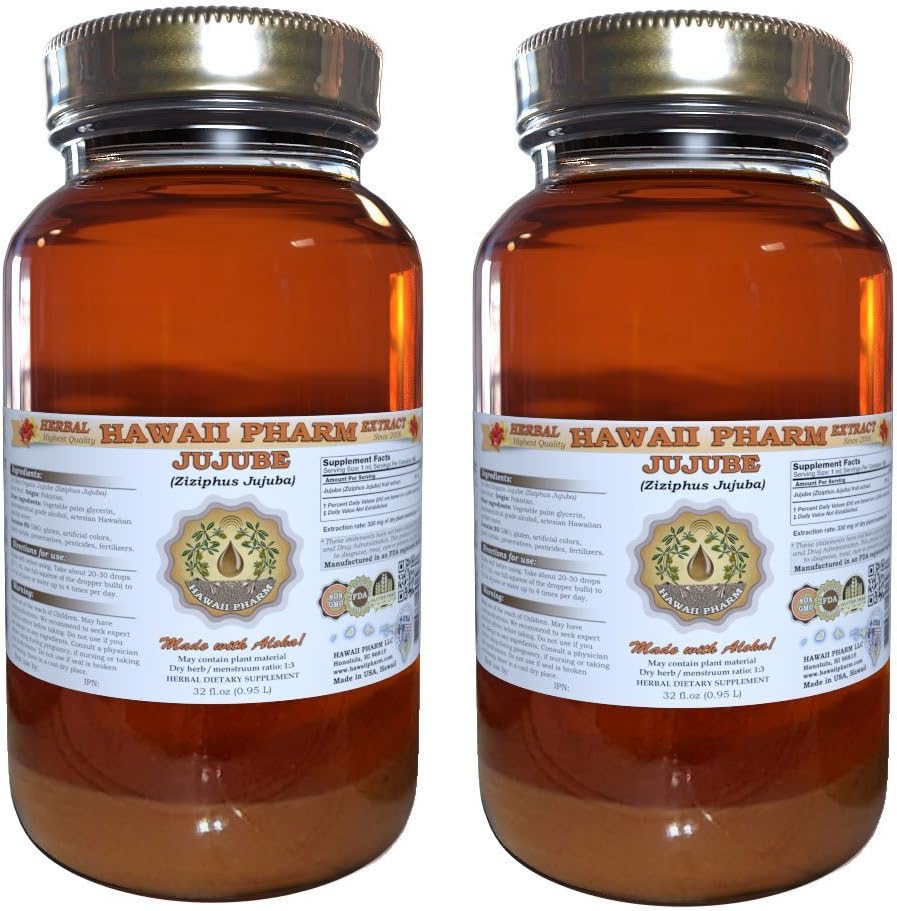 Jujube Liquid Extract, Jujube (Ziziphus Jujuba) Dried Fruit Powder Tincture Supplement 4 oz 6