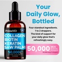 Liquid Collagen Peptides for Women - Serum Complex with Biotin Vitamin, Hydrolyzed Keratin Protein and Saw Palmetto - Comprehensive Formula for Hair, Skin, and Nails Wellness - 2fl oz (Pack of 1) 3