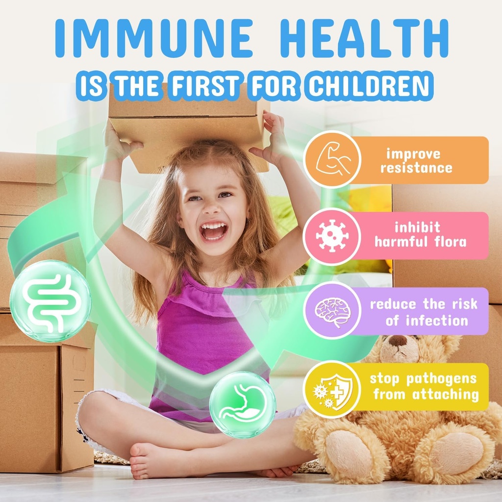 ZEBORA Kids Probiotic & Prebiotics Powder Age 3+ Support Children's Digestive & Immune System with Natural Source, Promotes Constipation Relief, Non-GMO, Gluten-Free, 30 Packets with 5 Billion CFUs 6