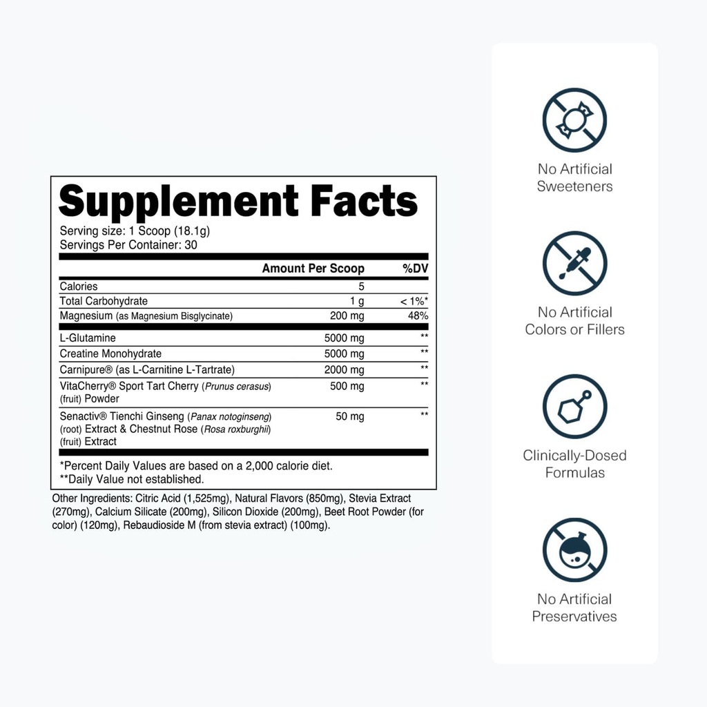 Transparent Labs Post - Post-Workout Recovery Muscle Builder with L-Glutamine, Beta-Alanine and BetaPure Betaine Anhydrous for Muscle Recovery and Muscle Building - 30 Servings, Strawberry Lemonade 4