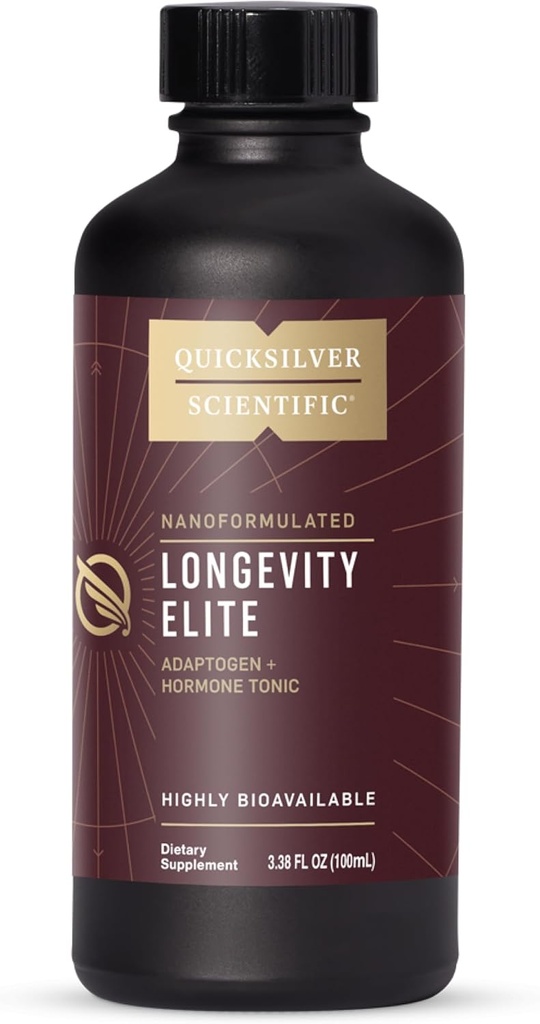 Quicksilver Scientific Longevity Elite - Liposomal Adaptogen + Pregnenolone Tonic - Herbal Supplements Designed for Age Optimization Support While Targeting AMPK, Sirtuins + Telomeres (100ml) 2