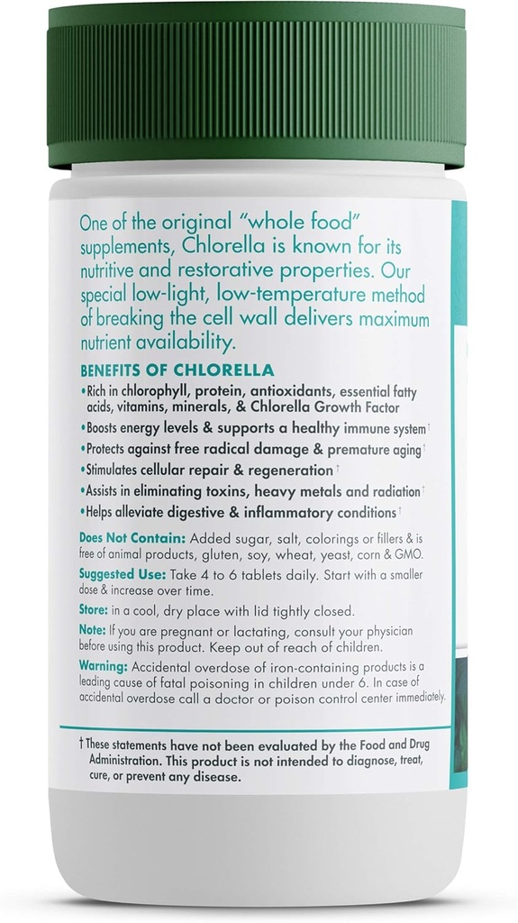 Green Foods Organic Chlorella 500 Mg, 120 Count 3