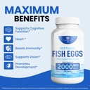 Wild Caught Fish Eggs 2,000mg - Omega 3 Supplement for Eye, Brain Health, Supports Immunity, Bones and Teeth, Mood Support with Omega 3-6-9 Fish Egg Capsules 3