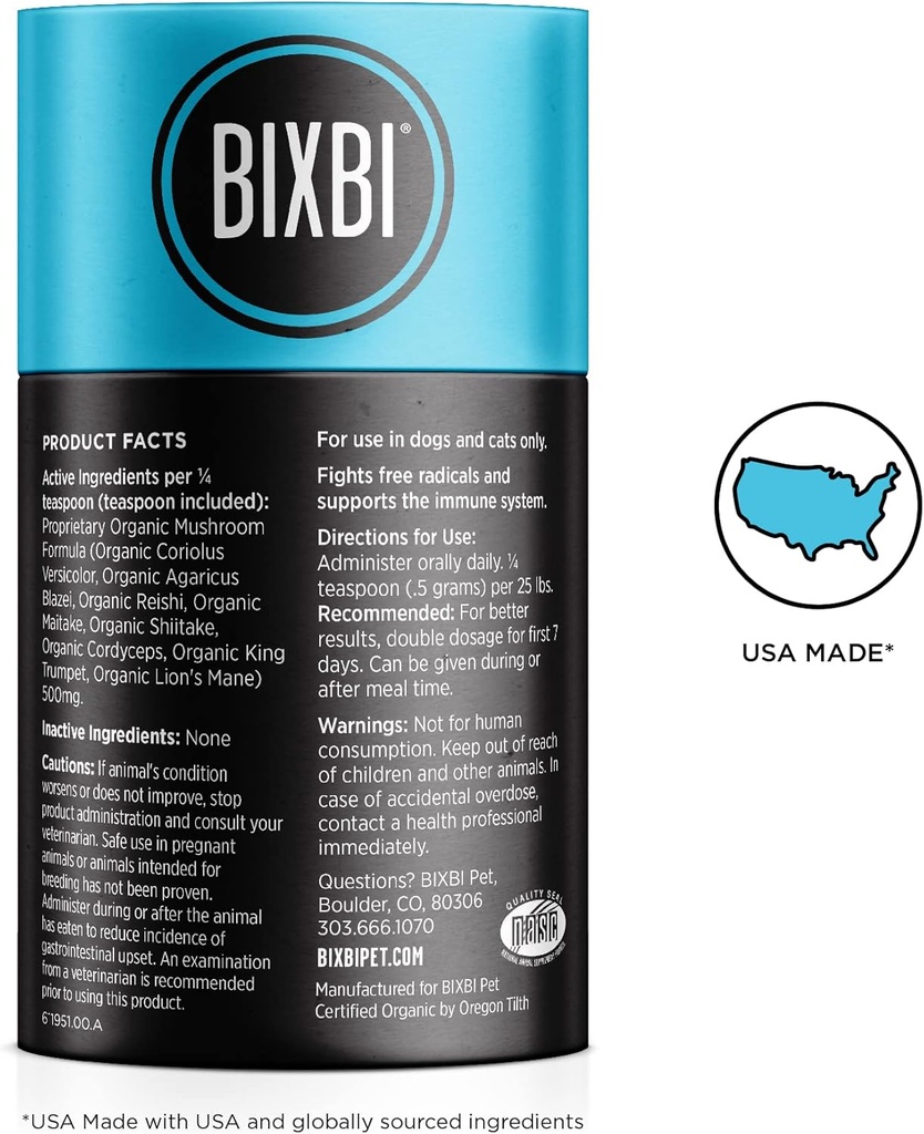 BIXBI dog vitamins supplements Immune Support Daily Cat Supplement, Powder Supplement, 2 Month Supply US 3