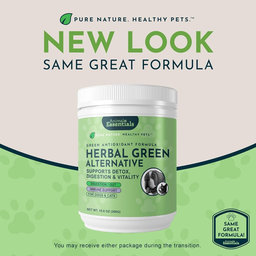 Animal Essentials Herbal Green Alternative for Dogs & Cats - Super Greens Powder Herbal Supplement with Spirulina, Antioxidants, Chlorophyll - 12 Oz 3