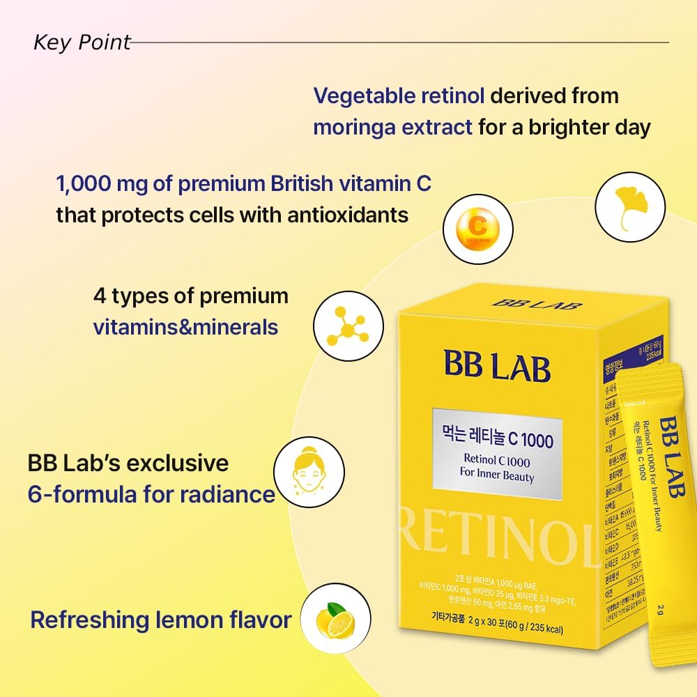 [Collagen+VIT C] K-Best Good Night Collagen, Retinol C, Powder Stick Korean Marine Collagen, Fish Collagen, Retinol Vitamin C, Fast Absorption, Fruit Flavored 6