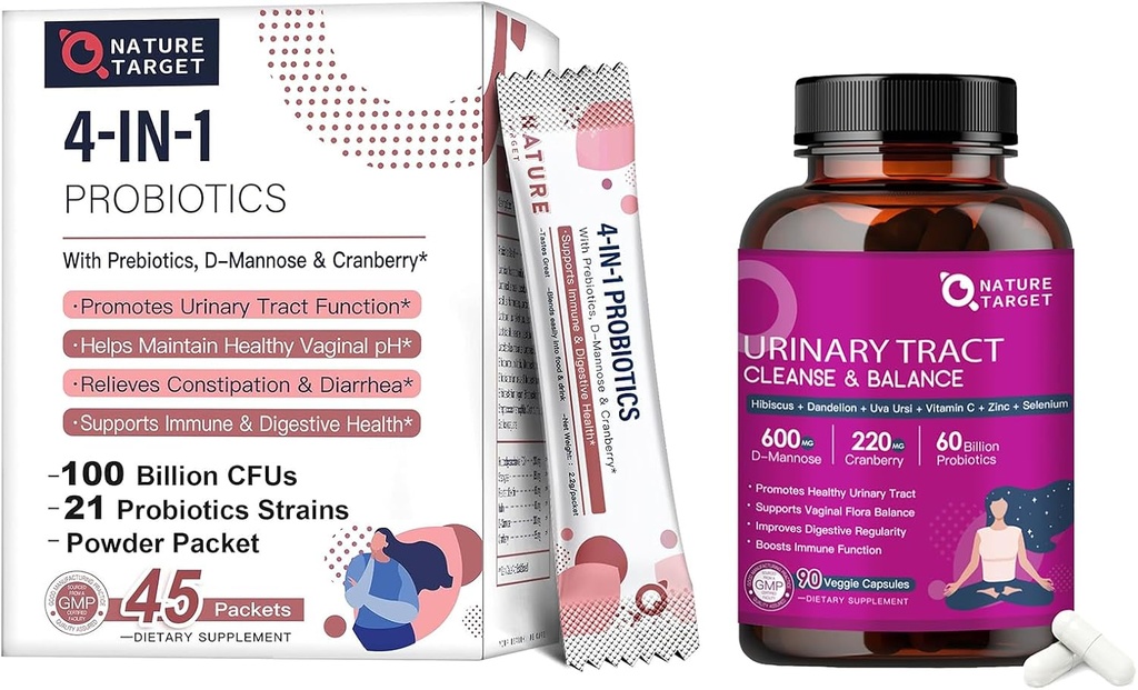 NATURE TARGET Probiotics-for-Women Prebiotics-and-Probiotics-Powder + Probiotics for Women Urinary Tract Health 2