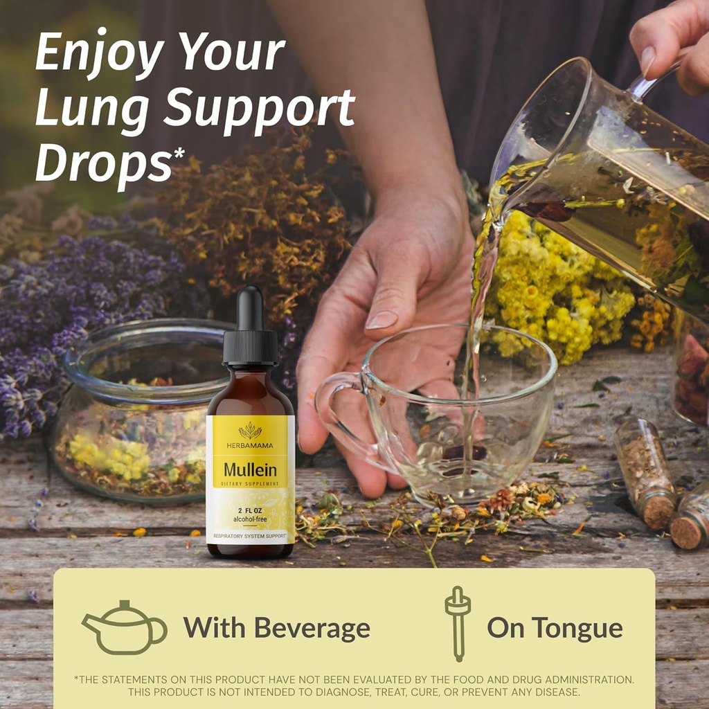 HERBAMAMA Mullein Leaf Extract and Goldenseal Capsules Kit - Bundle of Mullein Leaf Tincture 2 fl oz and 700 mg Goldenseal Root Capsules - Vegan, Non-GMO, Sugar & Alcohol-Free - 2 Pack 3