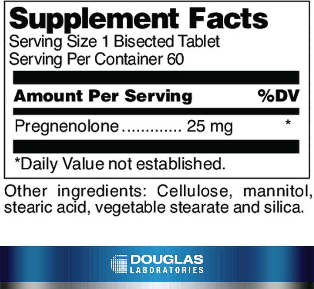 Douglas Laboratories Pregnenolone (25 mg) - For Pancreas, Cortisol & Liver Support* - Pregnenolone Supplement - Non-GMO - 60 Tablets 3