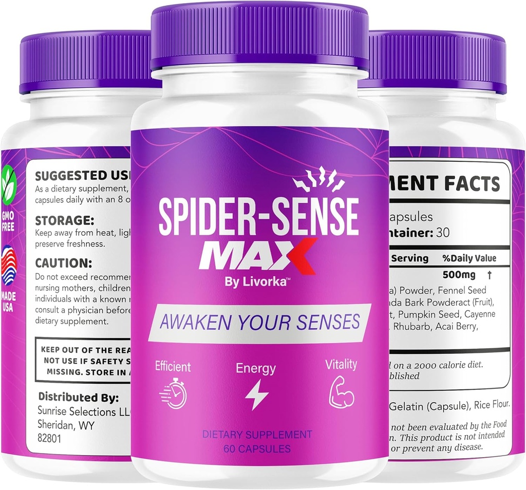 (2 Pack) Spider Sense Max Pills for Men - SpiderSense Max Capsules for Men Advanced Formula 2025, 2 Bottles for 2 Months 3