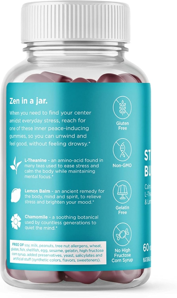 Hyland's Stress Busters Gummies, Calm and Focus with L-Theanine, Chamomile and Lemon Balm, 60 Vegan Gummies (30 Days) 6
