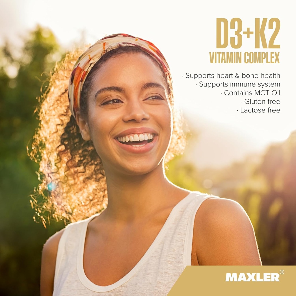 Maxler Vitamin D3 K2 Drops with MCT Oil - Heart, Bone & Immune Support - No GMO, Colors, Sweetener, Alcohol - Vitamin D3 5000 IU & Vitamin K2 500 mcg per 1 Serving - 120 Servings Lemon Flavor 6