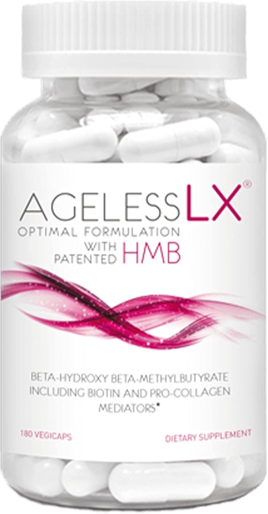 AgelessLX Supplement Capsule for Women with HMB + Hydrasilk Eye Cream 0.5 OZ + Bright Glow Face Serum 1 Fl OZ for Women Bundle 3