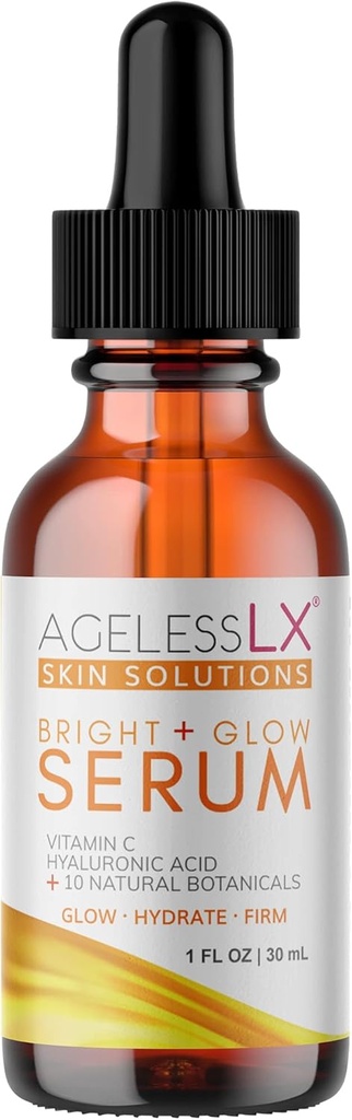 AgelessLX Supplement Capsule for Women with HMB + Hydrasilk Eye Cream 0.5 OZ + Bright Glow Face Serum 1 Fl OZ for Women Bundle 5