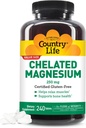 Country Life, Chelated Magnesium 250mg, Supports Bone and Immune Health, Daily Supplement, 240 ct 2
