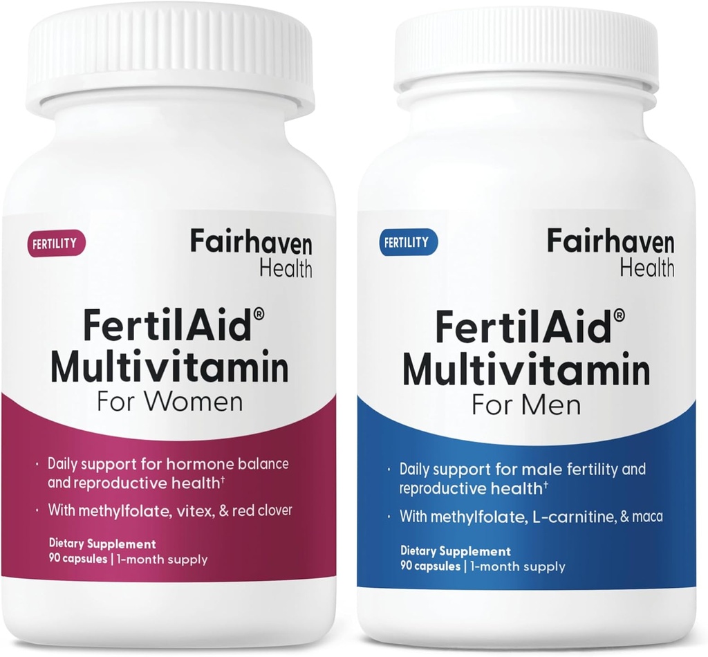 Fairhaven Health FertilAid for Men and Women Combo Fertility Supplements for Men and Women | Count and Motility Support Pre-Conception for Him | Prenatal Vitamin for Her with Vitex and Folate 2