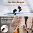 Hearprotek Ear Plugs for Sleeping, 2 Pairs Ear Plugs for Sleep Noise Reduction Ear Protection-Reusable Soft Hearing Protection earplugs for Ear Tinnitus Relief,Misophonia,Snoring,Work,Travel(Black) 6