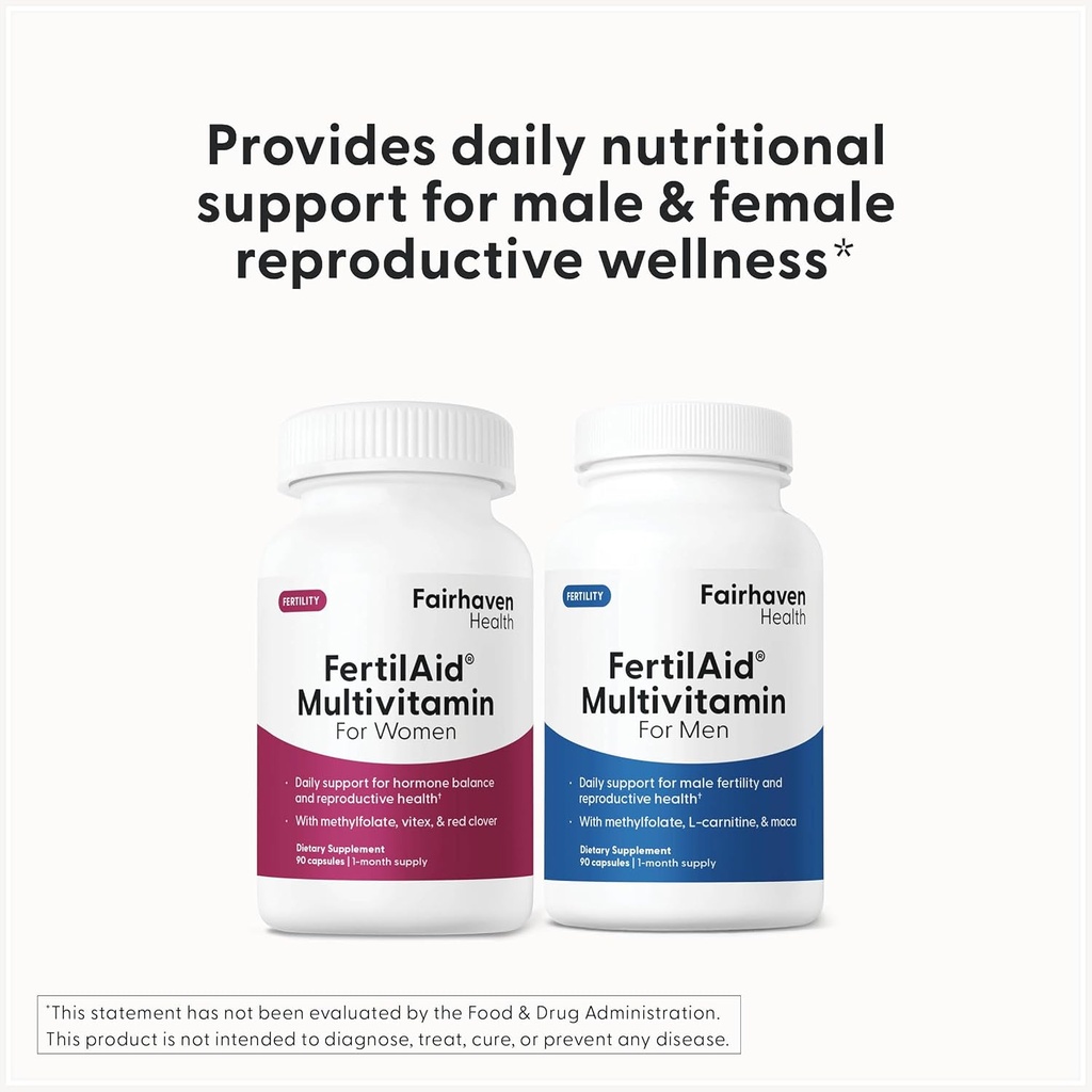 Fairhaven Health FertilAid for Men and Women Combo Fertility Supplements for Men and Women | Count and Motility Support Pre-Conception for Him | Prenatal Vitamin for Her with Vitex and Folate 6