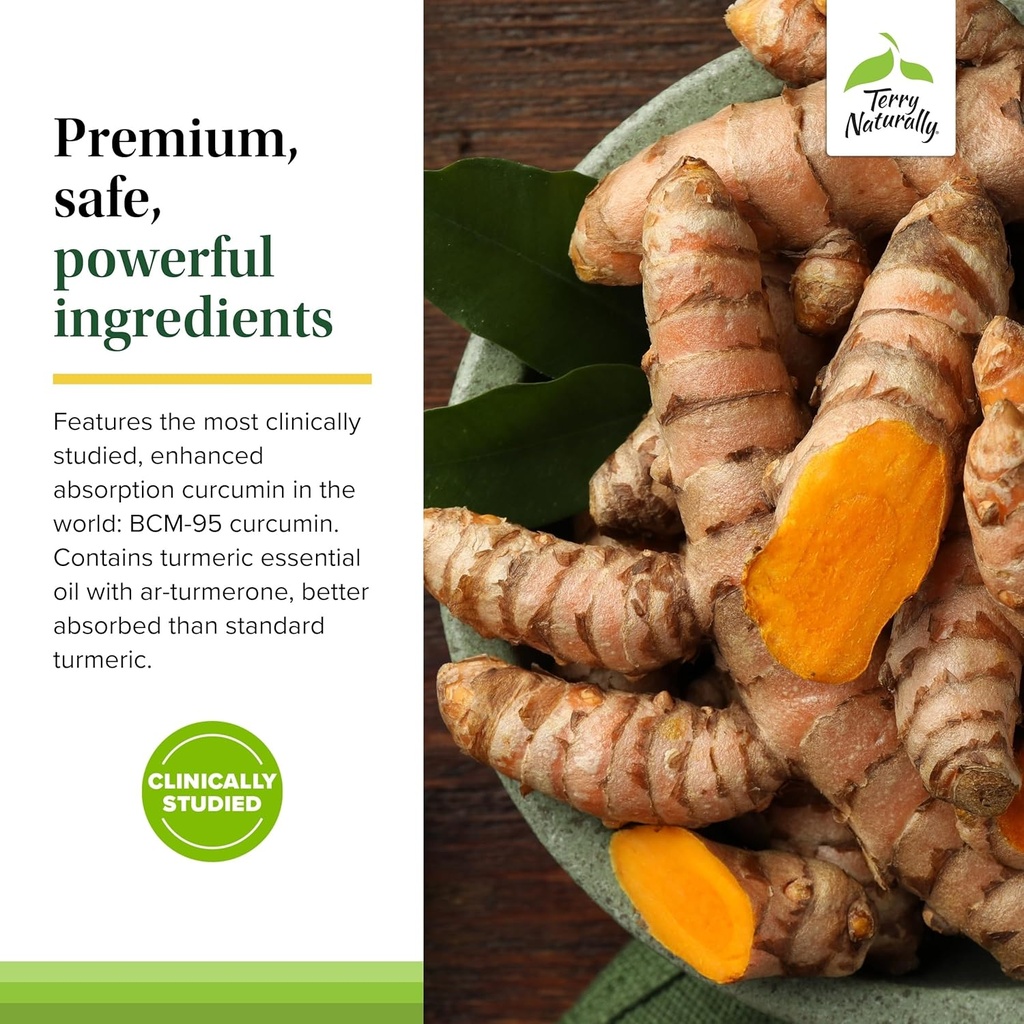 Terry Naturally Curamin Extra Strength - Curcumin & Boswellia for Healthy Circulation Support - Turmeric Supplement to Support Joints, Muscle Health & Endorphin Production - 90 Tablets 6