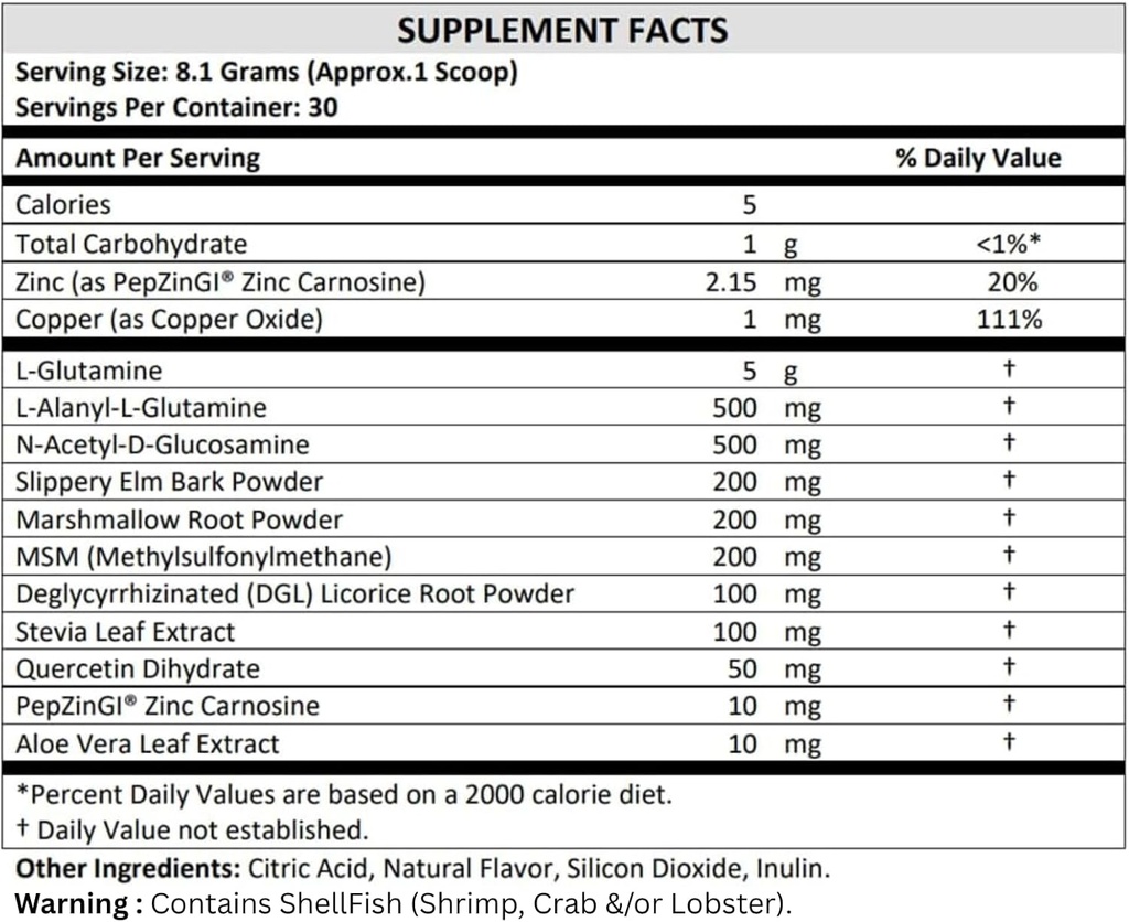 TERRA ORIGIN Healthy Gut Powder (Honey Lemon) | 30-Servings with L-Glutamine, Zinc, Glucosamine, Slippery Elm Bark and More! 6