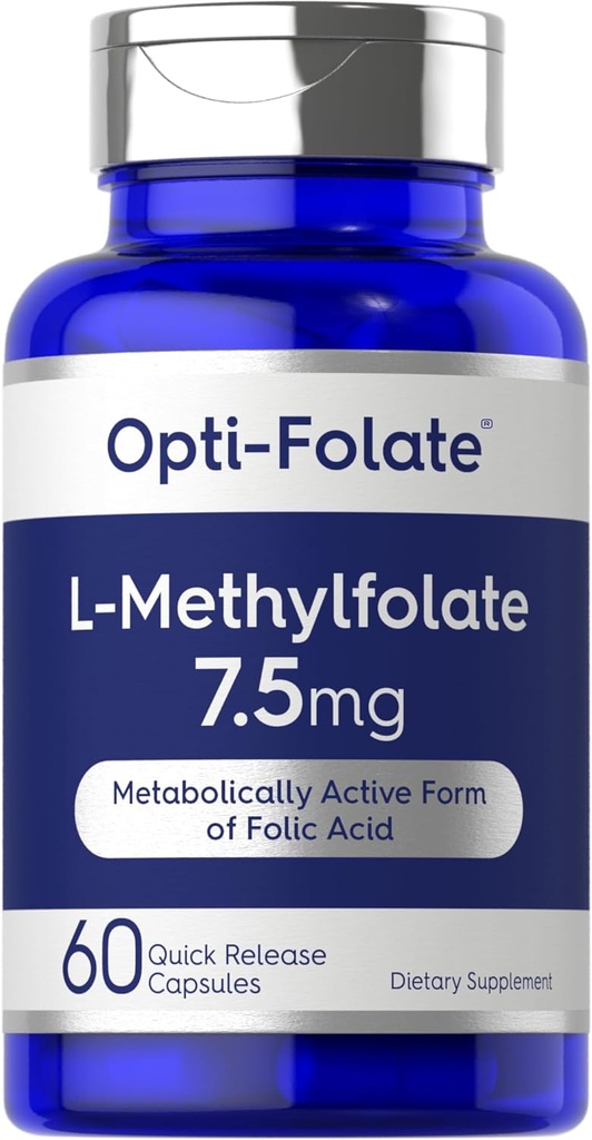 Carlyle L Methylfolate 7.5 mg | 60 Capsules | Optimized and Activated | Non-GMO, Gluten Free | Methyl Folate, 5-MTHF | by Opti-Folate 2