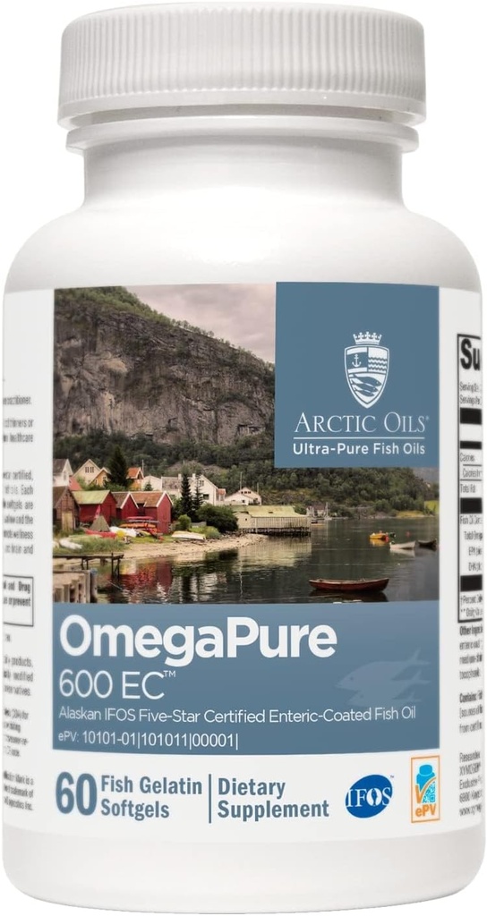 XYMOGEN OmegaPure 600 EC - International Fish Oil Standards (IFOS) Five-Star Certified Fish Oil - DHA EPA Omega-3 Supplement for Cardiovascular + Cognitive Support (120 Softgels) 2