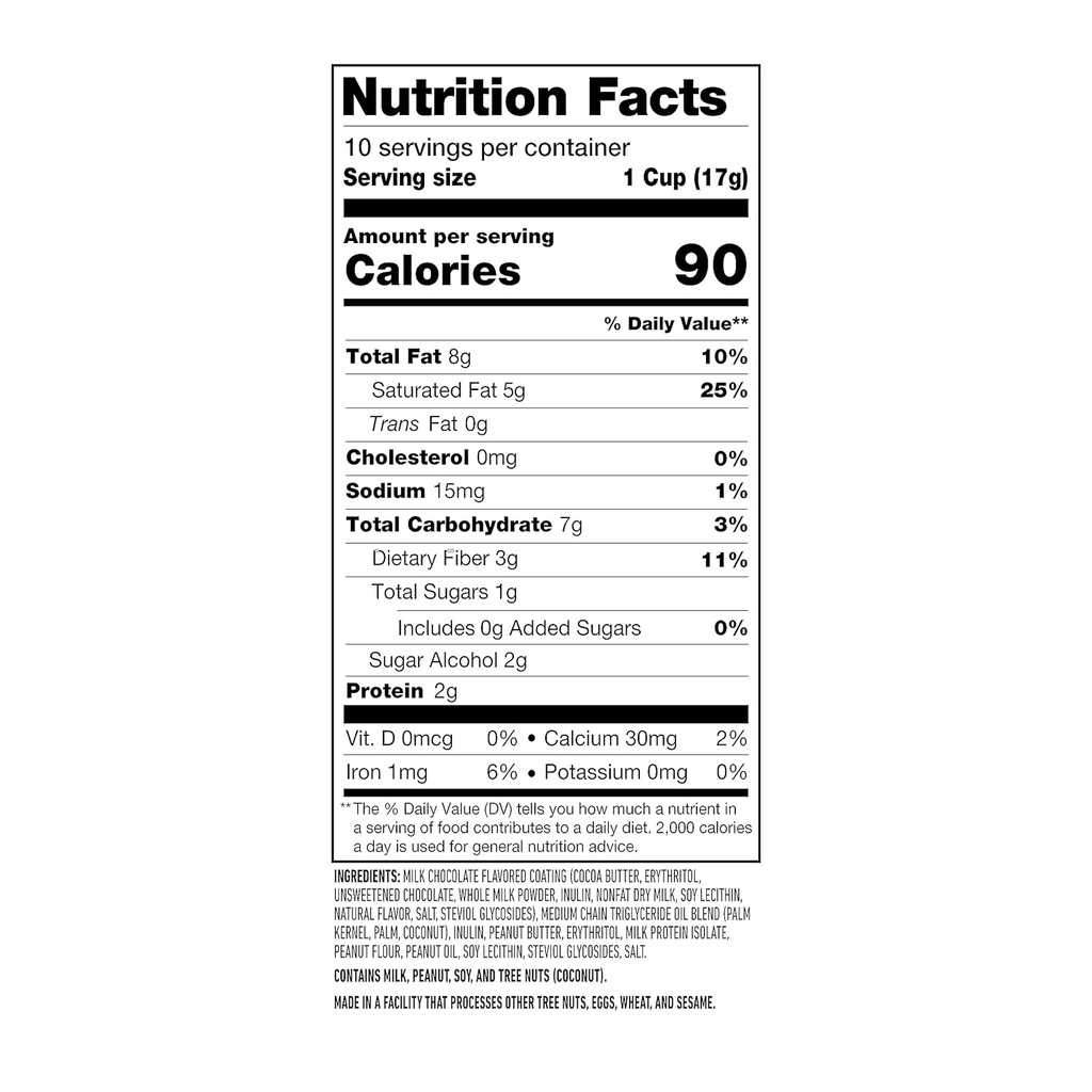 SlimFast Delights Peanut Butter Chocolate Snack Cup, 0g Added Sugar, 2g of Net Carbs, 10 Count 3