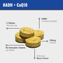 MAAC10 NADH + CoQ10 Chewable Tablets (3-Pack - 180 Tablets) | 50mg PANMOL® NADH + 100mg CoQ10 Supports Fatigue, Energy and NAD+, Non-GMO, Gluten Free, Vegetarian (3 Month Supply) 4