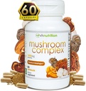 VH Nutrition Mushroom Supplement | Mushroom Complex for Vitality Support* 1400mg | Adaptagen Formula Includes: Lions Mane, Chaga, Reishi, Extracts | 60 Capsules 2