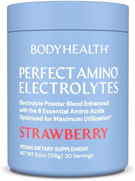 BodyHealth PerfectAmino Electrolyte Powder No Sugar, Hydration Fasting Keto Zero Sugar Electrolytes Drink Mix with Trace Minerals - Lemon Lime - 30 Servings 2