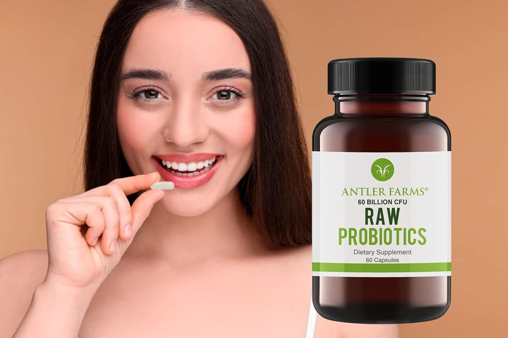 Antler Farms - Raw Probiotics for Digestive Health 60 Billion CFU, 60 Capsules - Prebiotics & Probiotics with Digestive Enzymes, 100% Vegan, Non-GMO, Shelf-Stable for Women & Men 4