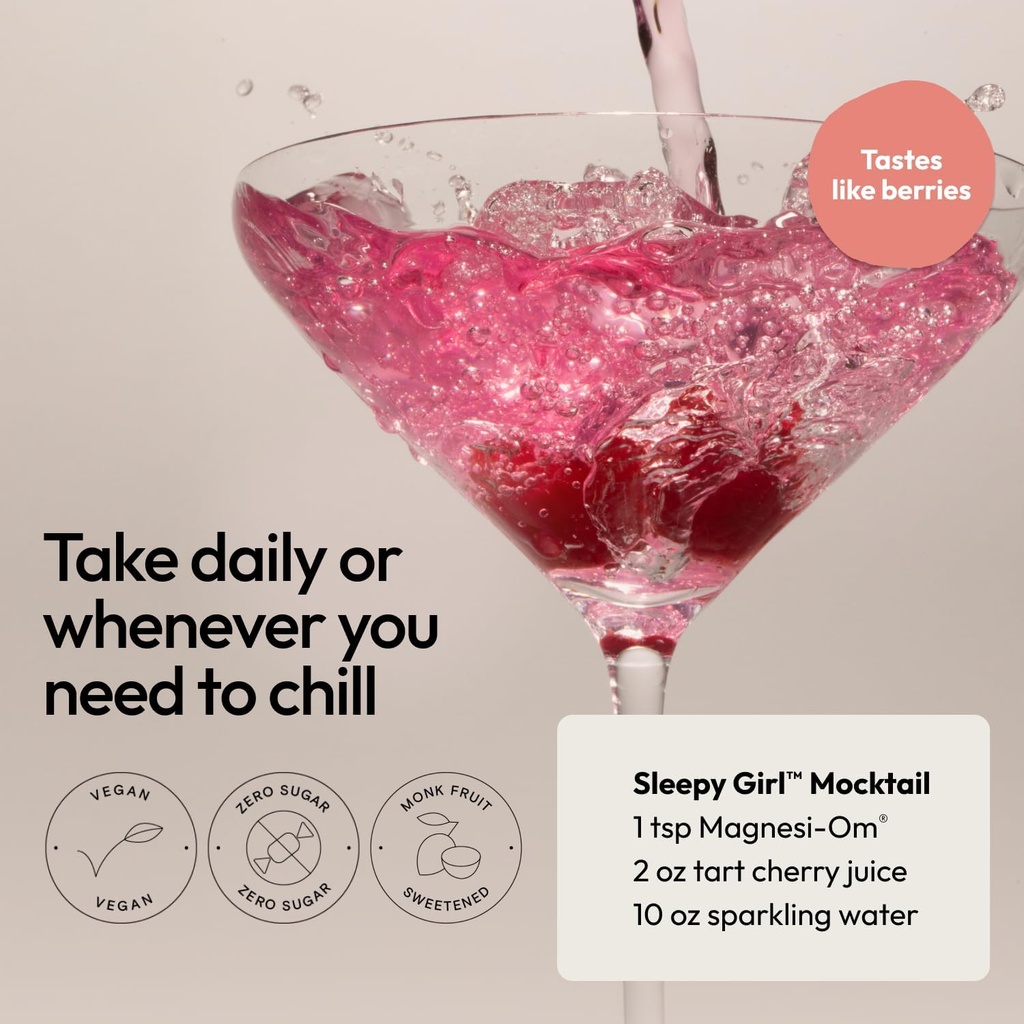 Moon Juice - Magnesi-Om, Berry & Blue Lemon - Sticks (14 Servings) - Support Brain Health, Rest - Magnesium Powder - L-Theanine - Regularity - 100% Traceable - Vegan, Non GMO - 0.14oz 5