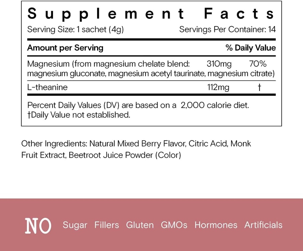 Moon Juice - Magnesi-Om, Berry & Blue Lemon - Sticks (14 Servings) - Support Brain Health, Rest - Magnesium Powder - L-Theanine - Regularity - 100% Traceable - Vegan, Non GMO - 0.14oz 6