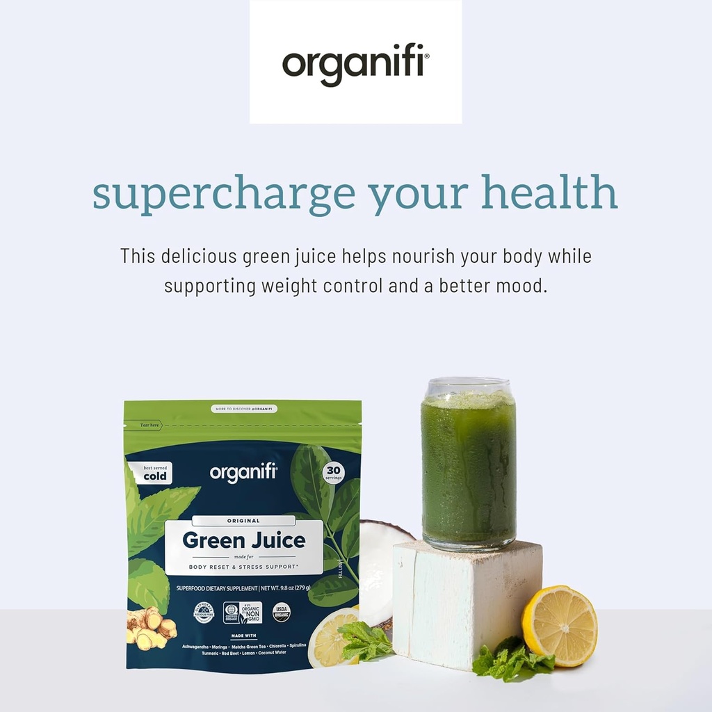 Organifi Green Juice - Organic Superfood Powder - 180-Day Supply - Organic Vegan Greens - Helps Decrease Cortisol - Provides Better Response to Stress - Supports Weight Control - Total Body Wellness 4