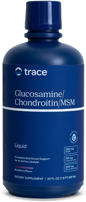 Trace Minerals Glucosamine/Chondroitin/MSM - Liquid Supplement Aids Body Mineral Health - Support for Bone Strength & Joint Health - Mobility Support Supplement - Natural Blueberry Flavor, 32 fl oz 2