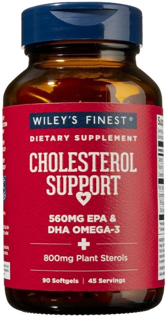 Wiley's Finest Wild Alaskan Fish Oil Cholesterol Support - Heart Health Supplement for Men and Women - 560mg Omega-3s - 90 Softgels (45 Servings) 2