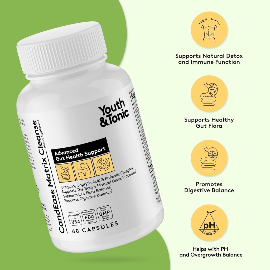 Youth & Tonic CandEase Matrix and Complete Detox Matrix and 15 Day Colon Cleanse Bundle 3 Pack 3