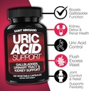 Uric Acid Flush for Gout Support -120 Capsules - Supports Kidney Cleanse Detox & Repair, Gallbladder & Urinary Tract Issues - Essential for Detox & Joint Support - Cranberry Extract 4