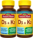 Nature Made Vitamin D3 K2, 5000 IU (125 mcg) Vitamin D, Dietary Supplement for Bone, Teeth, Muscle and Immune Health Support, 30 Softgels, 30 Day Supply - Pack of 2 2