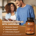 Vitamin World Cinnamon Complex with Chromium, 1000 mg Cinnamon Supplements with High-Potency Chromium for Healthy Metabolism & Antioxidant Protection, 120 Capsules, 2 Month Supply, Gluten Free 5