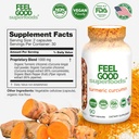 FeelGood Superfoods 1000mg Turmeric Curcumin Capsules, Fortified with 95% Curcumin Extract and Black Pepper Extract, 90 Count 6