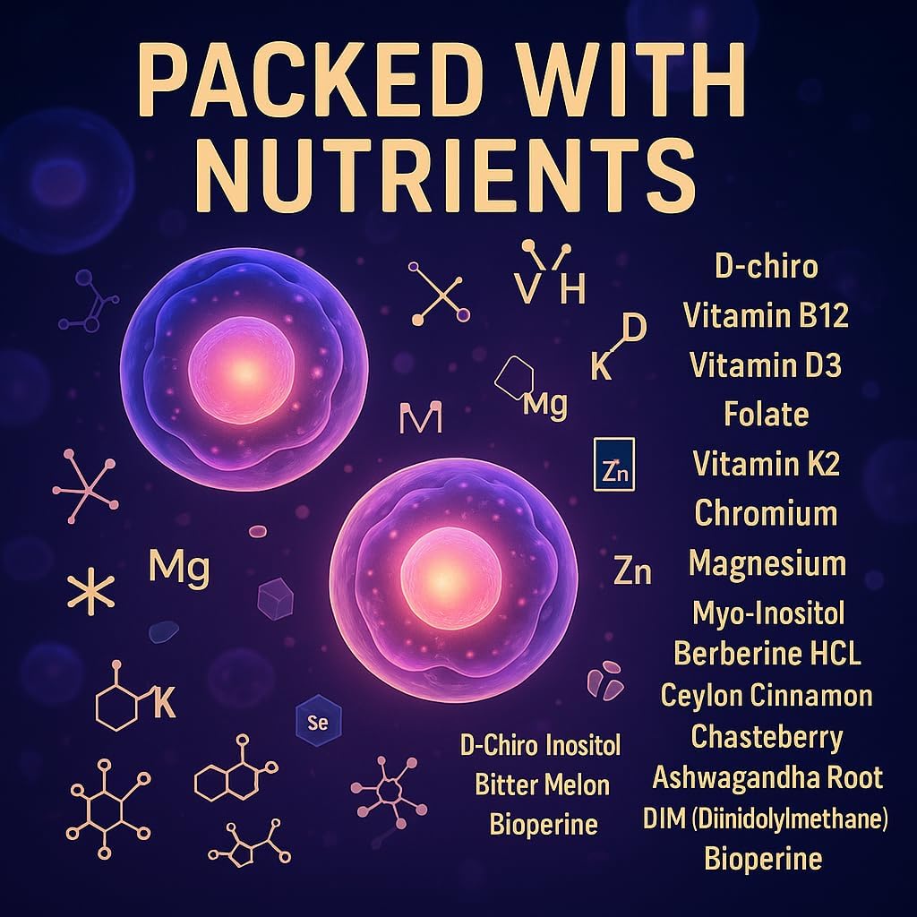 Sugar Free Myo-Inositol & D-Chiro Inositol Gummies for Women, Berberine Vitamin D3 K2 DIM Magnesium Glycinate Oxide L-Methylfolate Supplement for Women, Fertility, Hormone Balance, PMS, Ovarian Health 5