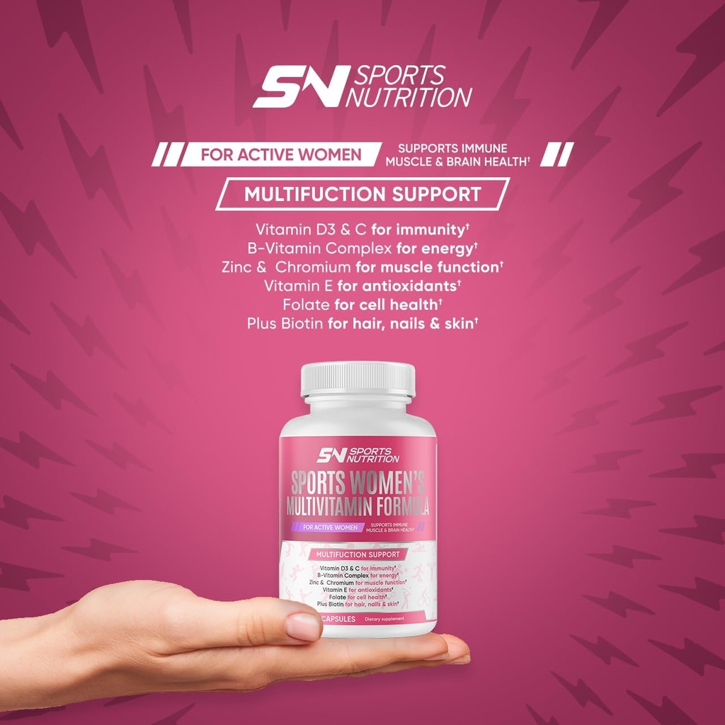 MULTIVITAMIN for Active Women, 60 Capsules, Multivitamin & Multi-Mineral Supplement for Women, Helps Support Energy Levels, Focus, Concentration & Immune Health 4