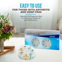 Weekly Pill Organizer - (Pack of 2) 7 Day Pills Container, Round Medicine Organizer Box, Daily Week Pill Reminder Case Travel Friendly, BPA-Free Vitamin, Supplement, Fish Oil, Medication Planner 3